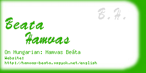 beata hamvas business card